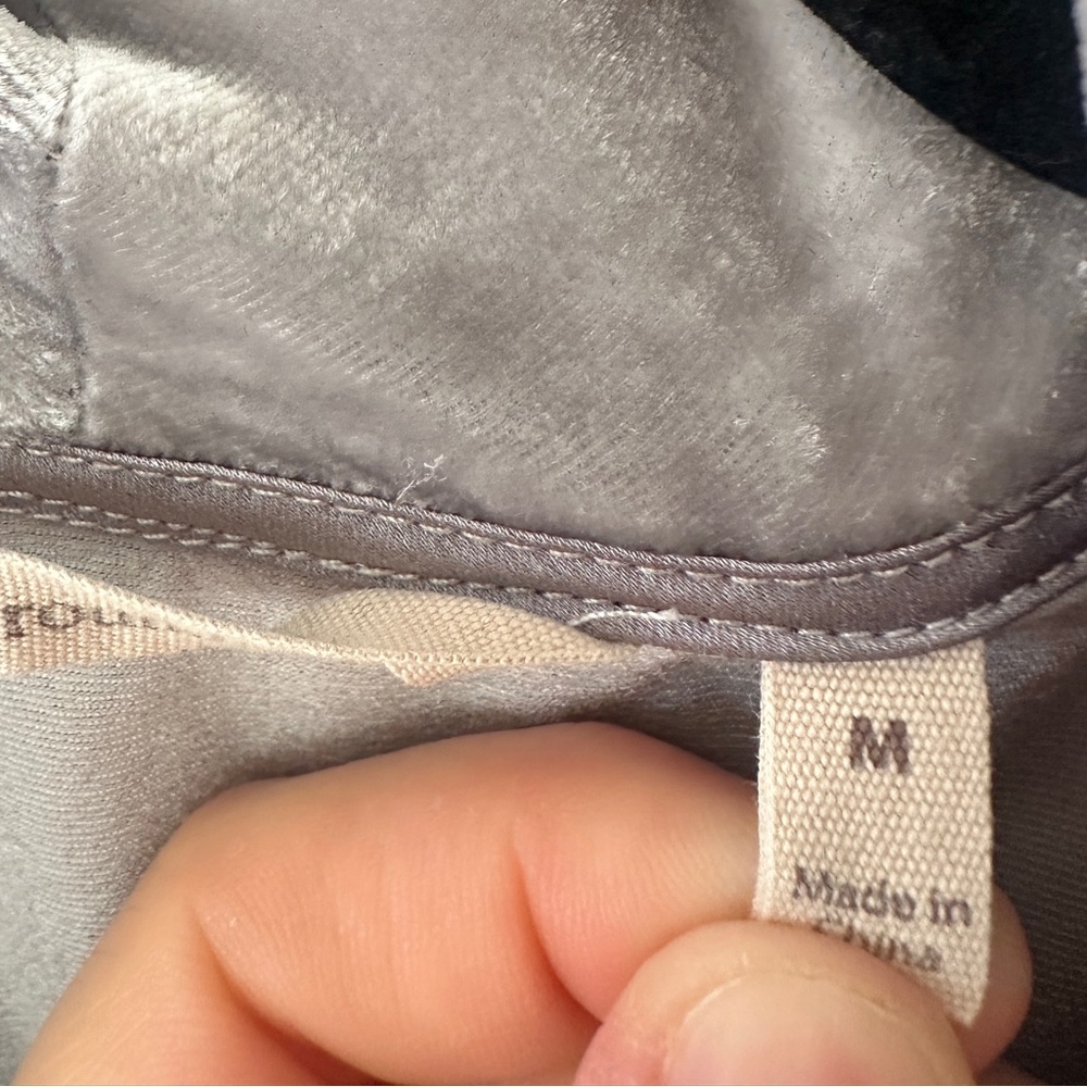 Soft surroundings gray velvet silk blend robe, med - Picture 7 of 8